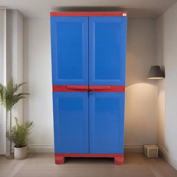 Classic Furniture Warbrobe | Closet| Shoe Rack Liberty 4ft Red Blue Plastic 2 Door Wardrobe