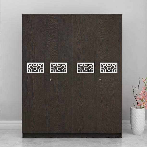 SIVOM Feature Multipurpose 4 Door Closet Engineered Wood 4 Door Wardrobe
