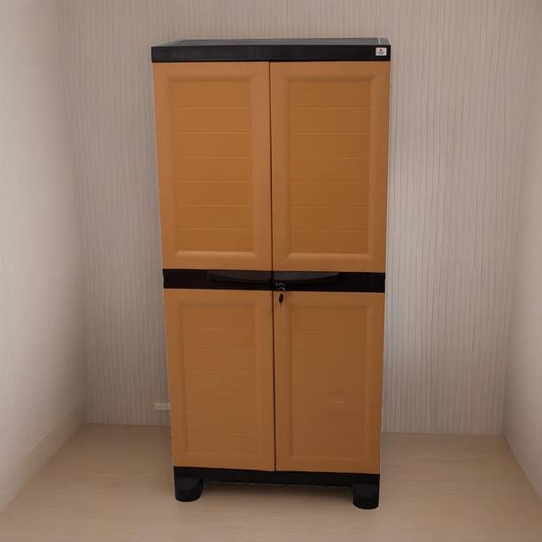 Classic Furniture Warbrobe | Closet| Shoe Rack Liberty 4ft Ambergold Brown Plastic 2 Door Wardrobe