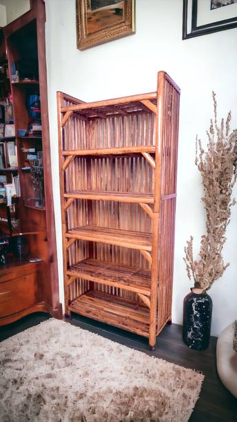 EVRA Cane Bamboo Clothes Cabinet For Storage Wardrobe , Cloth ,shoe Rack For Storage Engineered Wood 1 Door Wardrobe