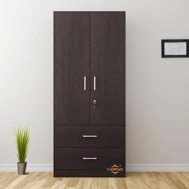 CASPIAN Wooden Almirah for Clothes and Stacking space -Home Furniture Storage Engineered Wood 2 Door Wardrobe