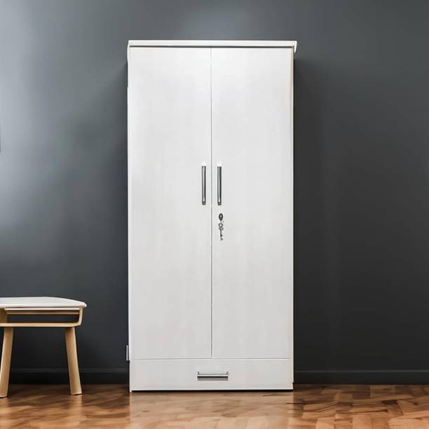 CASPIAN Wooden Almirah for Clothes and Stacking space -Home Furniture Storage Engineered Wood 2 Door Wardrobe