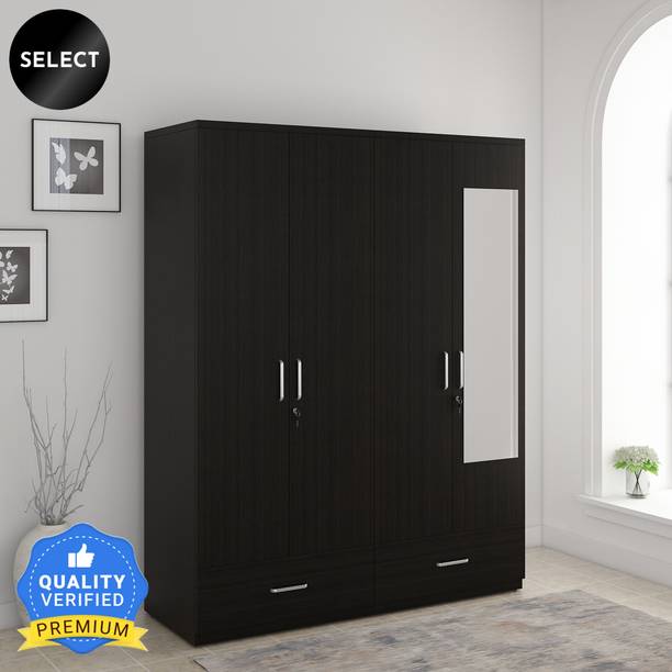 SPACEWOOD Linden Engineered Wood 4 Door Wardrobe