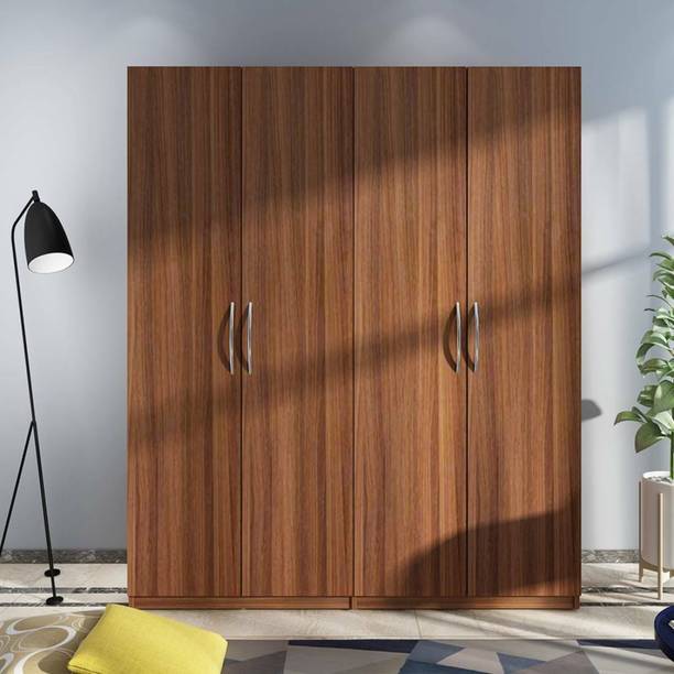 Floresta Wud Engineered Wood Studio LILLIAN 4 DOOR Wardrobe Best Wardrobe For Bed Room Engineered Wood 4 Door Wardrobe
