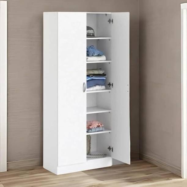 CASPIAN Wooden Almirah for Clothes and Stacking space -Home Furniture Storage Engineered Wood 2 Door Wardrobe