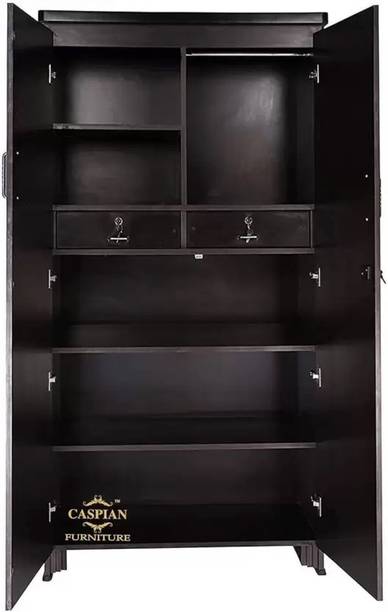 CASPIAN Wooden Almirah for Clothes and Stacking space -Home Furniture Storage Engineered Wood 2 Door Wardrobe
