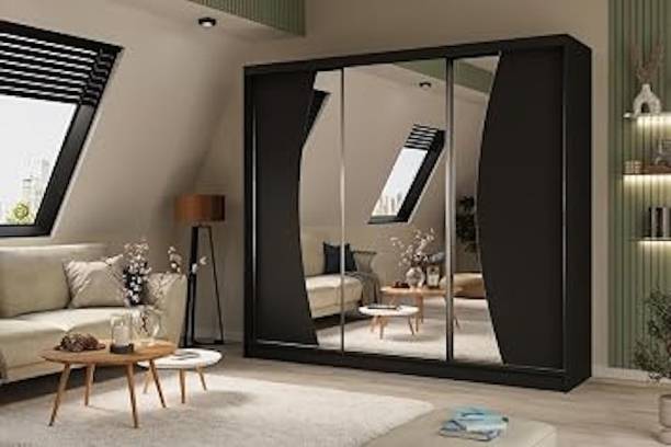 Grand Furnish Engernering Wood Sliding Wardrobe Engineered Wood 3 Door Wardrobe