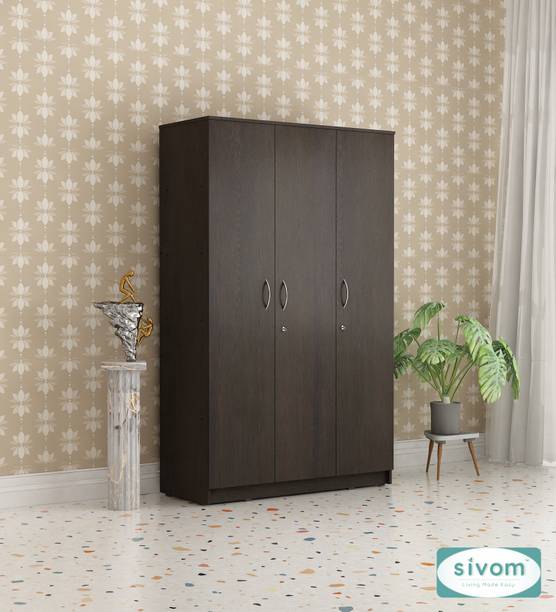 SIVOM SIVOM Oliver Multipurpose 3 Door Wardrobe / Spacious 7 Shelves With 2 Drawer Engineered Wood 3 Door Wardrobe