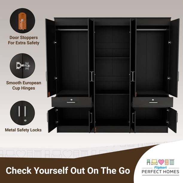Flipkart Perfect Homes Julian Engineered Wood 6 Door Wardrobe