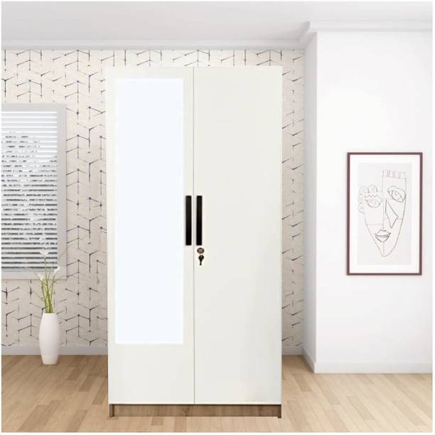 CASPIAN Wooden Almirah for Clothes and Stacking space -Home Furniture Storage Engineered Wood 2 Door Wardrobe