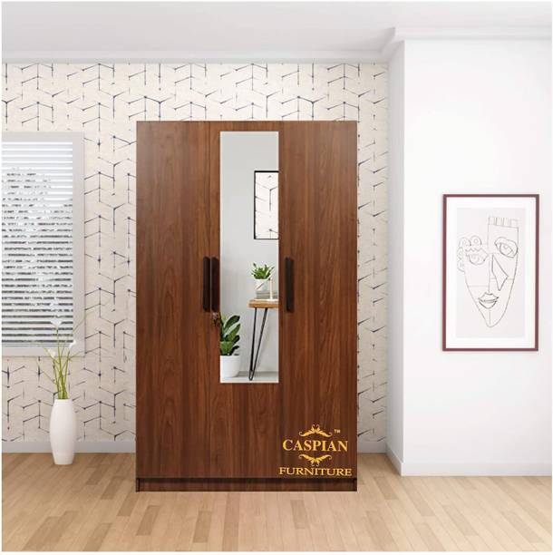 CASPIAN Wooden Almirah for Clothes and Stacking space -Home Furniture Storage Engineered Wood 3 Door Wardrobe