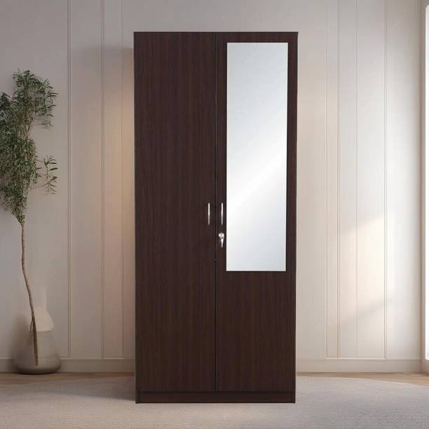 CASPIAN Wooden Almirah for Clothes and Stacking space -Home Furniture Storage Engineered Wood 2 Door Wardrobe