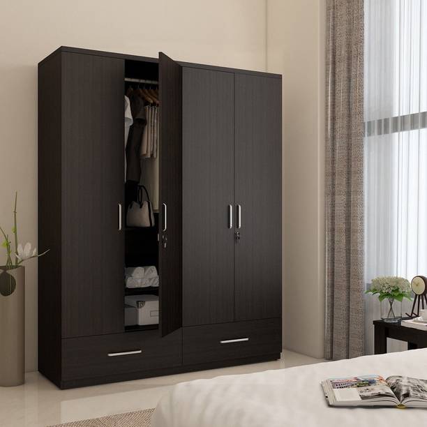 SPACEWOOD Linden Engineered Wood 4 Door Wardrobe