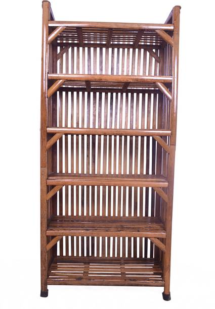 EVRA Cane Bamboo Clothes Cabinet For Storage Wardrobe , Cloth ,shoe Rack For Storage Engineered Wood 1 Door Wardrobe