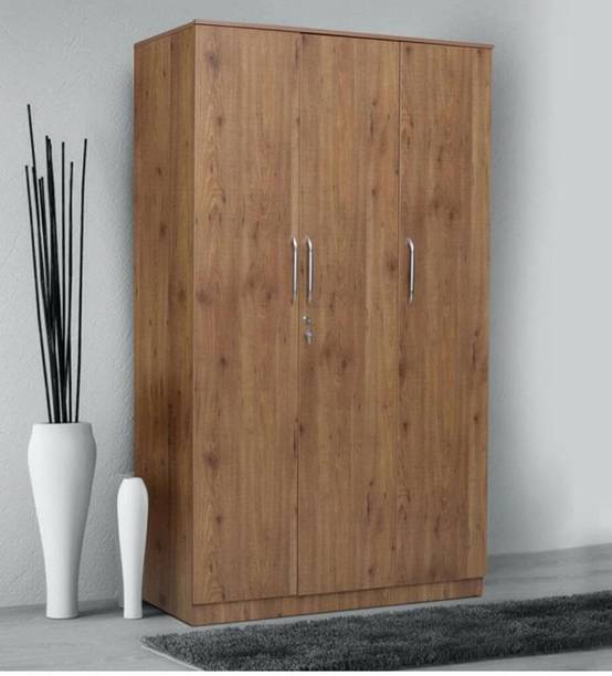 CASPIAN Wooden Almirah for Clothes and Stacking space -Home Furniture Storage Engineered Wood 3 Door Wardrobe