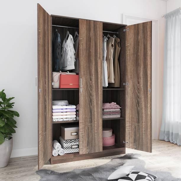 Bharat Lifestyle Florence Engineered Wood 3 Door Wardrobe