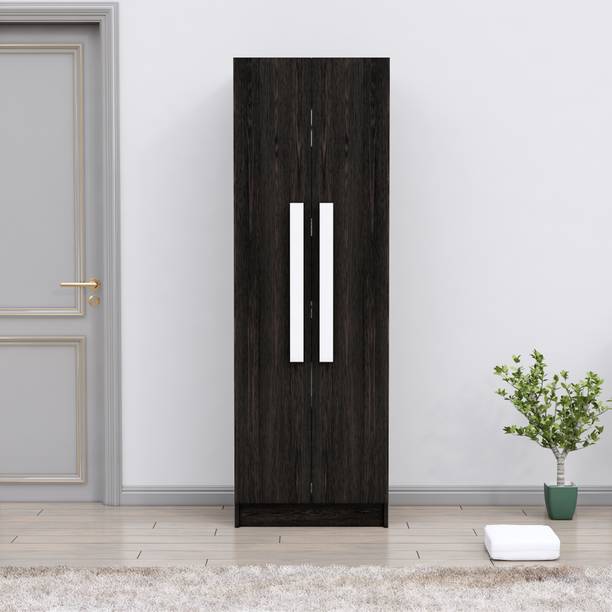 Hexa Red Wooden Wardrobe with 2 Drawer & Hanging Space 3 Year Warranty Engineered Wood 2 Door Wardrobe