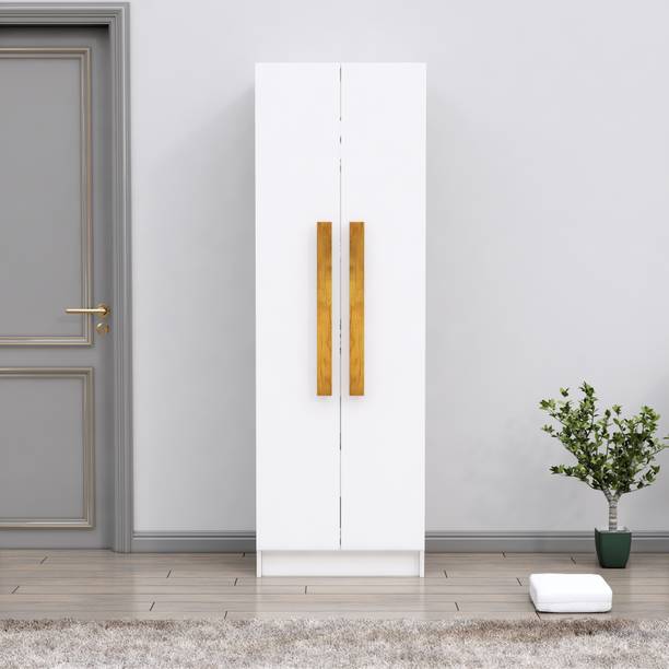 Hexa Red Wooden Wardrobe with 2 Drawer & Hanging Space 3 Year Warranty Engineered Wood 2 Door Wardrobe