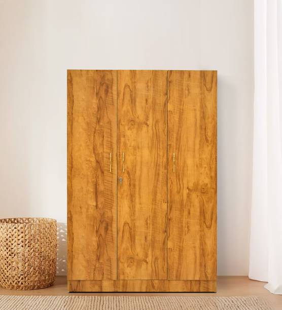 Outkraft MANHATTAN 3 Door Wardrobe IN Dusky Basalt FINISH Engineered Wood 3 Door Wardrobe