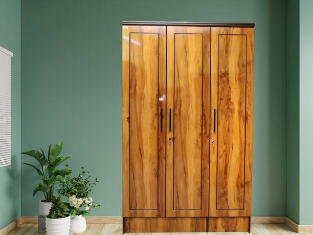 ETWARI Designer mdf Engineered Wood 3 Door Wardrobe