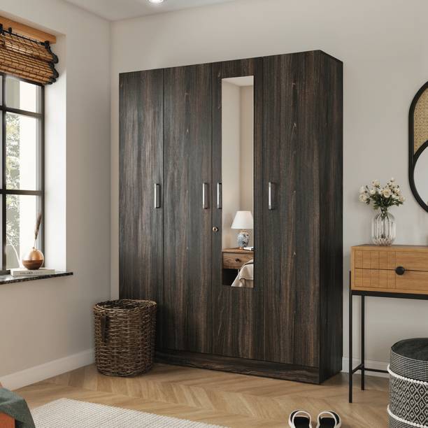 Wakefit Gingham Engineered Wood 4 Door Wardrobe