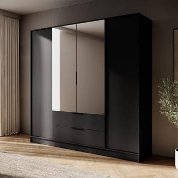Grand Furnish Engineered Wood Sliding Wardrobe Engineered Wood 4 Door Wardrobe