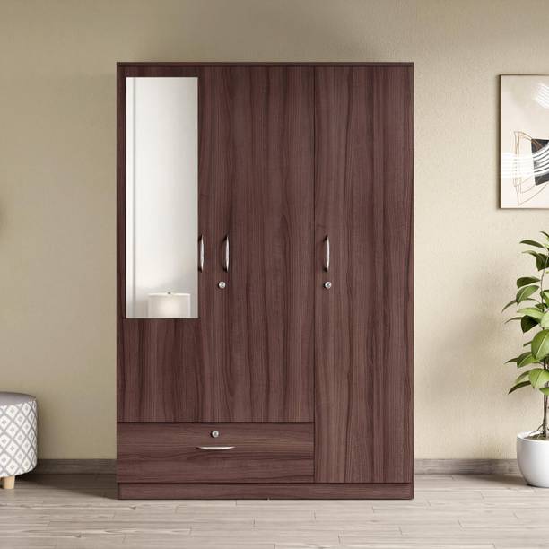 Godrej Interio Ewa with Mirror Engineered Wood 3 Door Wardrobe