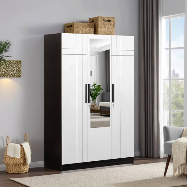 Trevi Mustang 3 door wardrobe With Mirror & With Locker (Almirah/Almari/Cupboard) Engineered Wood 3 Door Wardrobe