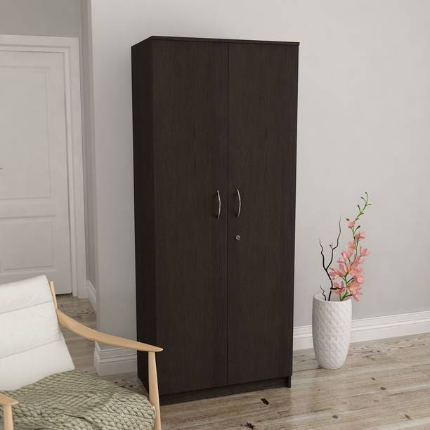 SIVOM Jennifer Multipurpose 2 Door Wardrobe / Spacious Shelves with Hanging Rail Engineered Wood 2 Door Wardrobe