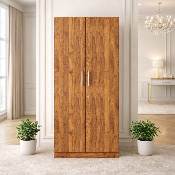 NITYAM Premium Quality Wooden Wardrobe For Bedroom Storage Clothes Engineered Wood 2 Door Wardrobe