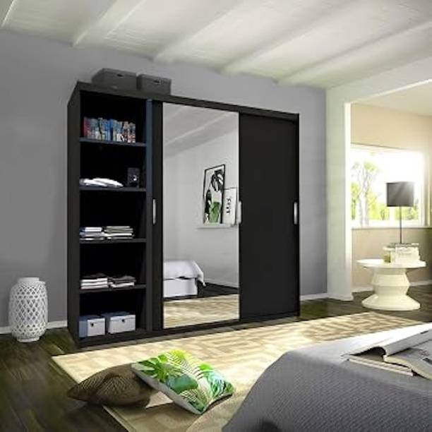Grand Furnish Engineered Wood Sliding Wardrobe Engineered Wood 3 Door Wardrobe