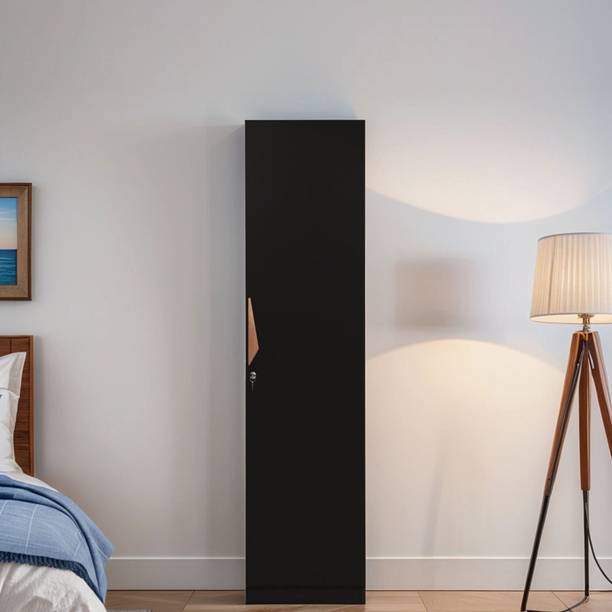 Mintwud from Pepperfry Maya 1 Door Wardrobe in Wenge Finish Engineered Wood 1 Door Wardrobe