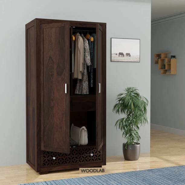 WOODENJOY Solid Sheesham Wood wardrobe With Door Storage Solid Wood 2 Door Wardrobe