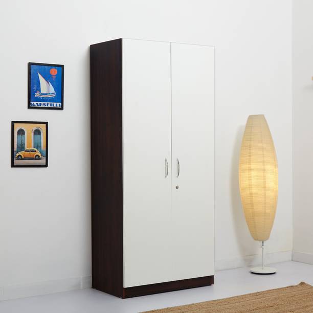 GREEN SOUL Arthur Wardrobe Walnut White Engineered Wood 2 Door Wardrobe