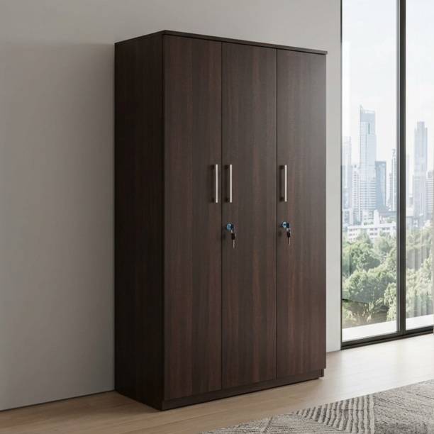 CASPIAN Wooden Almirah for Clothes and Stacking space -Home Furniture Storage Engineered Wood 3 Door Wardrobe
