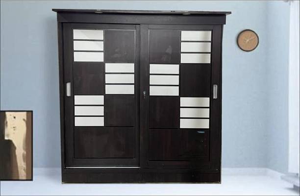 CASPIAN Wooden Almirah for Clothes and Stacking space -Home Furniture Storage Engineered Wood 2 Door Wardrobe