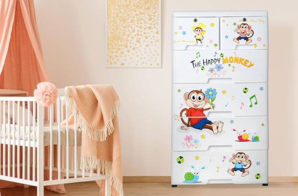 Ramadhani Kids Storage Organizer Wardrobe Storage Convertible/Collapsible Plastic Closet Plastic 6 Door Wardrobe