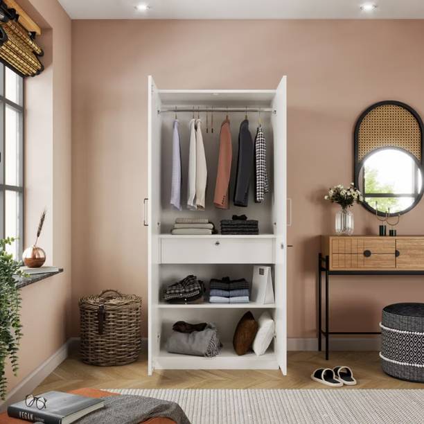 Wakefit Gingham Engineered Wood 2 Door Wardrobe