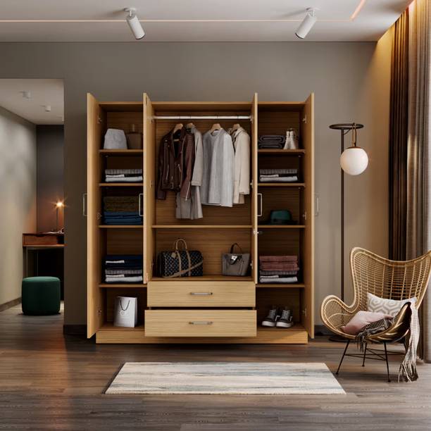 Wakefit Organza Plus Engineered Wood 4 Door Wardrobe