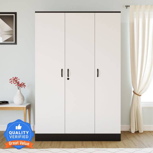 Home Full Engineered Wood 3 Door Wardrobe