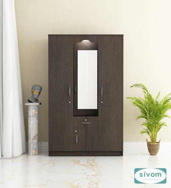 SIVOM SIVOM REDIM Multipurpose 3 Door Wardrobe With Dressing Table/ 12 Shelves Engineered Wood 3 Door Wardrobe