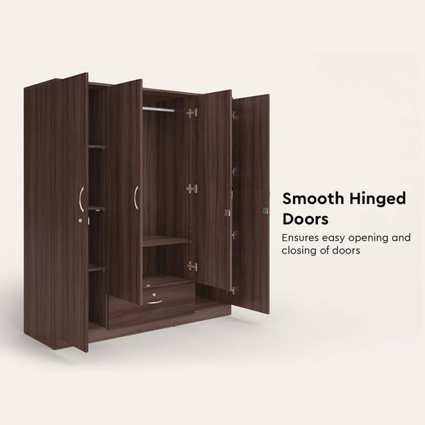 Godrej Interio Ewa without Mirror Engineered Wood 4 Door Wardrobe