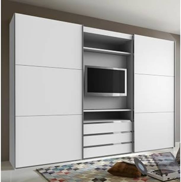 Grand Furnish Engineered Wood Sliding Wardrobe Engineered Wood 3 Door Wardrobe