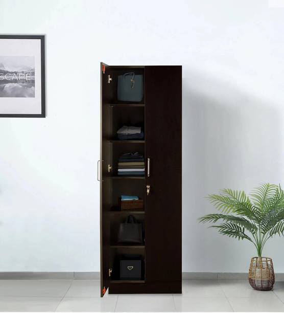 Mintwud Wooden 2 Door Closet/Wardrobe/cupboard With Adjustable Shelves For Bedroom/Home Engineered Wood 2 Door Wardrobe
