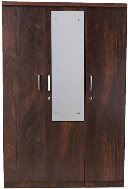 CASPIAN Wooden Almirah for Clothes and Stacking space -Home Furniture Storage Engineered Wood 3 Door Wardrobe