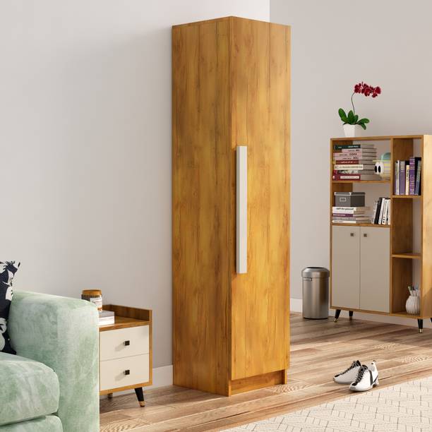 Hexa Red Wardrobe for Clothes, Bedroom Huge Storage Space 3 Year Warranty Engineered Wood 1 Door Wardrobe