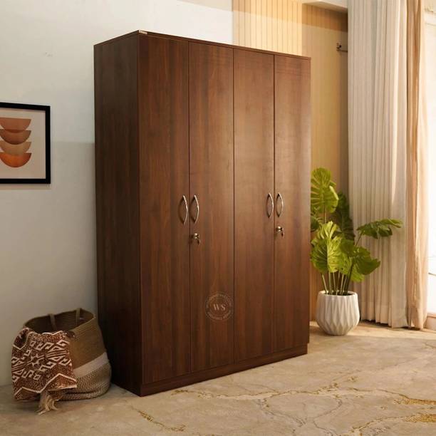 Wooden Street Kayden Wooden 4Door MultiUtility Wardrobe/Almira/cupboard/closet For Home/Office Engineered Wood 4 Door Wardrobe