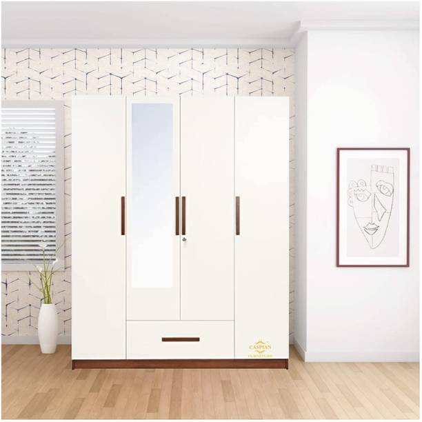 CASPIAN Wooden Almirah for Clothes and Stacking space -Home Furniture Storage Engineered Wood 4 Door Wardrobe