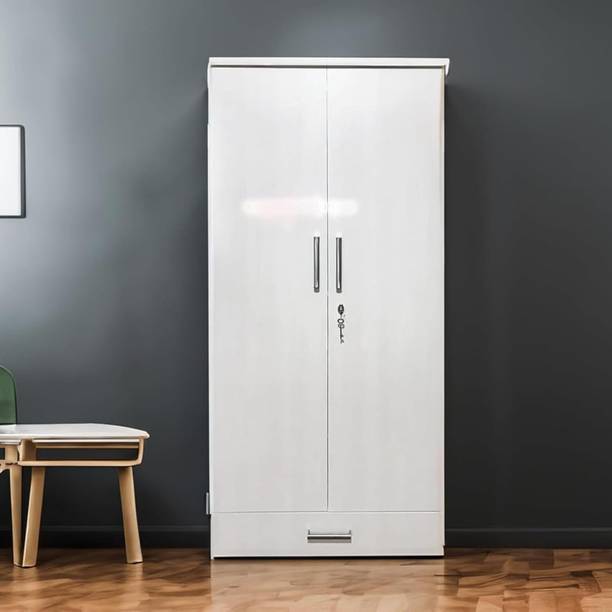 CASPIAN Wooden Almirah for Clothes and Stacking space -Home Furniture Storage Engineered Wood 2 Door Wardrobe