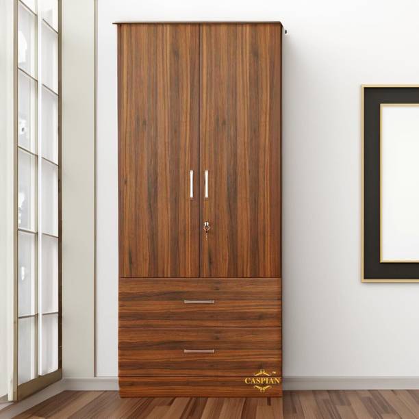 CASPIAN Wooden Almirah for Clothes and Stacking space -Home Furniture Storage Engineered Wood 2 Door Wardrobe